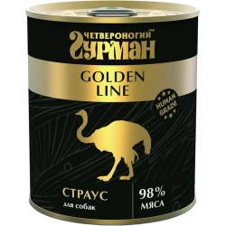 Четвероногий Гурман Golden консервы для собак натуральный страус